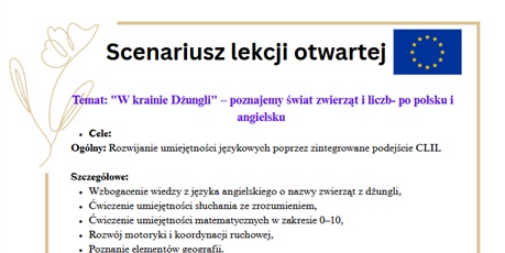 W krainie Dżungli  – poznajemy świat zwierząt i liczb - po polsku i angielsku